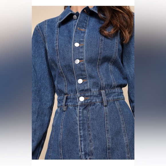 Lulus Flawless Trend Medium Wash Denim Long size medium NWT 🤠 - Picture 3 of 12